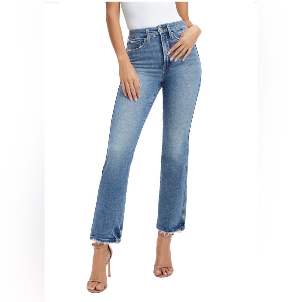 Good American Good Curve High Waist Straight Leg Jeans